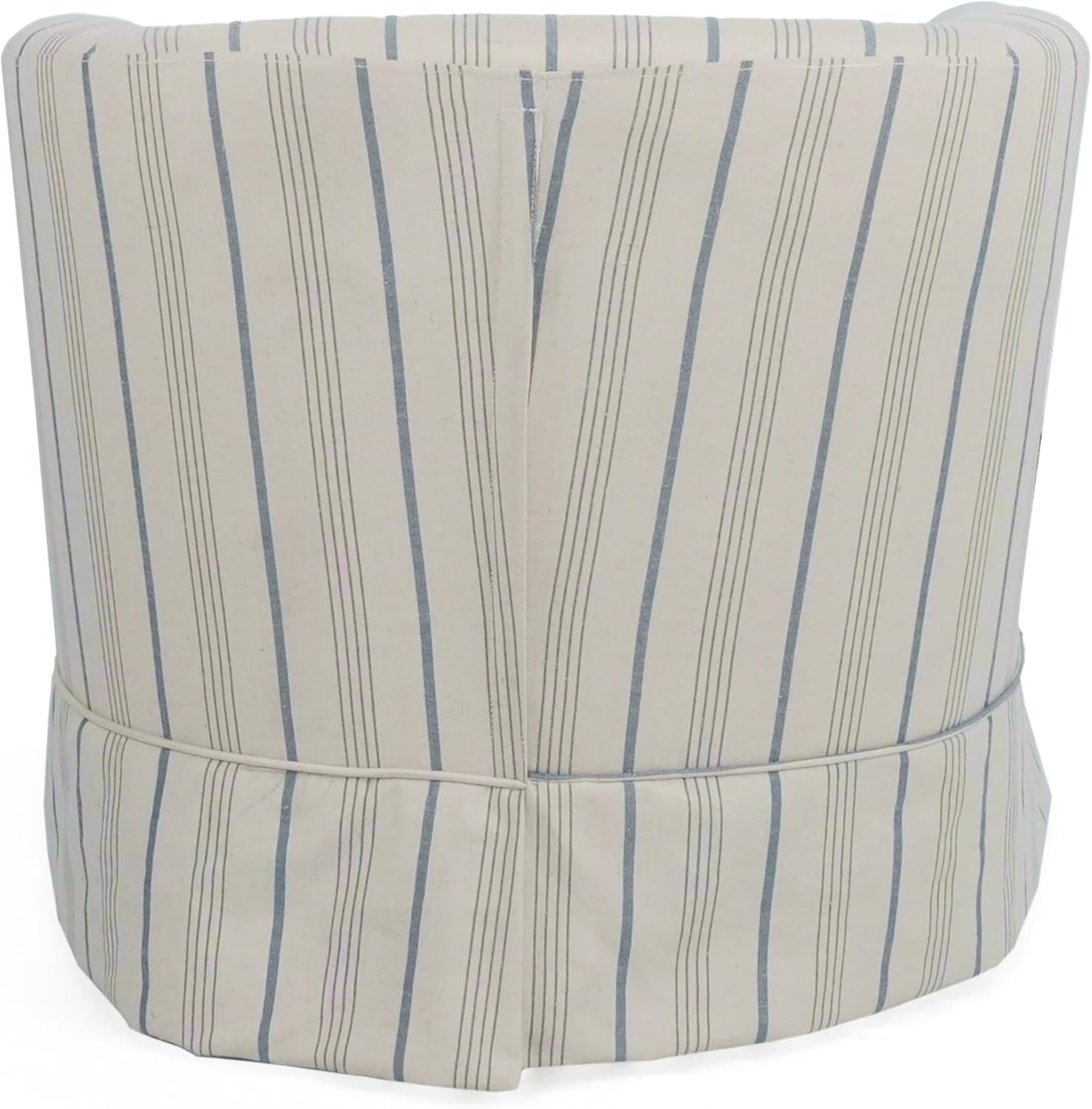 Christopher Knight Home Modern 360-Degree Swivel Accent Chair, Fabric Upholstered Club Chair, Comfy Reading Chair for Living Room, Bedroom Office, Beige/Blue Stripe