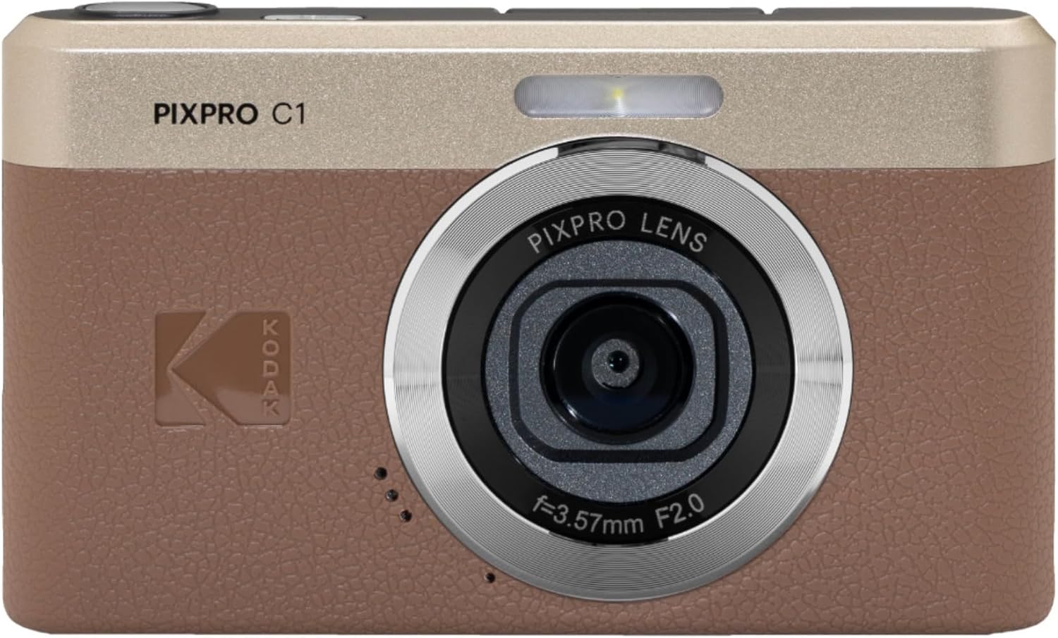 KODAK PIXPRO C1 13MP, 1080p Digital Camera (Brown) Bundle with 32GB MicroSD Card and Card Reader (3-Items)