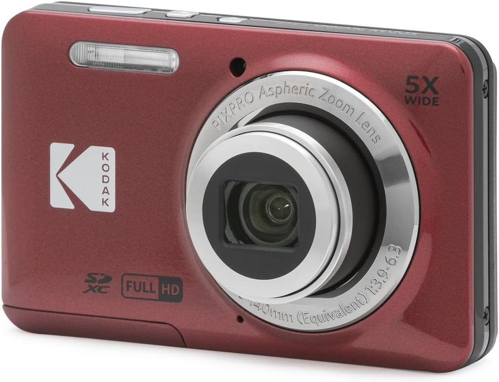 Kodak PIXPRO FZ55 Digital Camera (Red) + 32GB Memory Card + Point and Shoot Camera Case + Extendable Monopod + Lens Cleaning Pen + LCD Screen Protectors + Table Top Tripod Ultimate Bundle