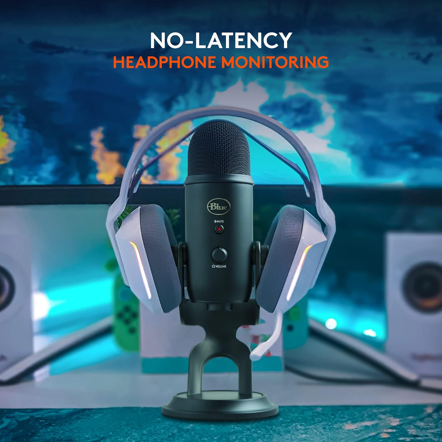Logitech Creators Blue Yeti USB Microphone for PC, Mac, Gaming, Recording, Streaming, Podcasting, Studio and Computer Condenser Mic with Blue VO!CE effects, 4 Pickup Patterns, Plug and Play - Blackout
