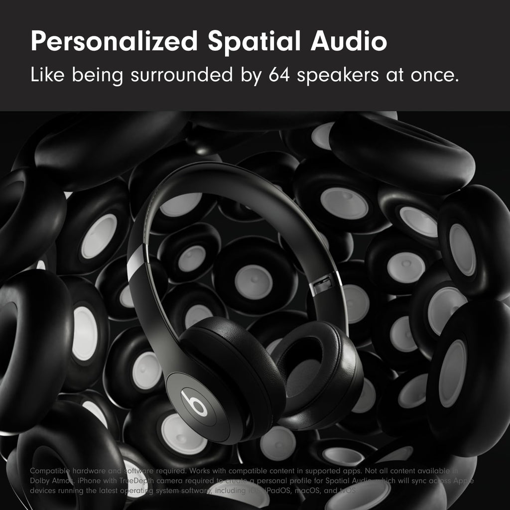 Beats Solo 4 - Wireless On-Ear Bluetooth Headphones, Up to 50-Hour Battery Life, Ultra-Lightweight Comfort, Powerful and Balanced Sound, Apple & Android Compatible - Matte Black