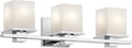 Kichler Tully 24" Vanity Light in Chrome, 3-Light Modern Bathroom Light with Satin Etched Cased Opal Glass, (24" W x 6.5" H), 45151CH
