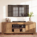 VASAGLE TV Stand, Farmhouse Entertainment Center with Storage Cabinets, Media Console Table for Living Room, Bedroom, for 80 Inch TV, 70 x 15.7 x 23.6 Inches, Honey Brown ULTV624K101S