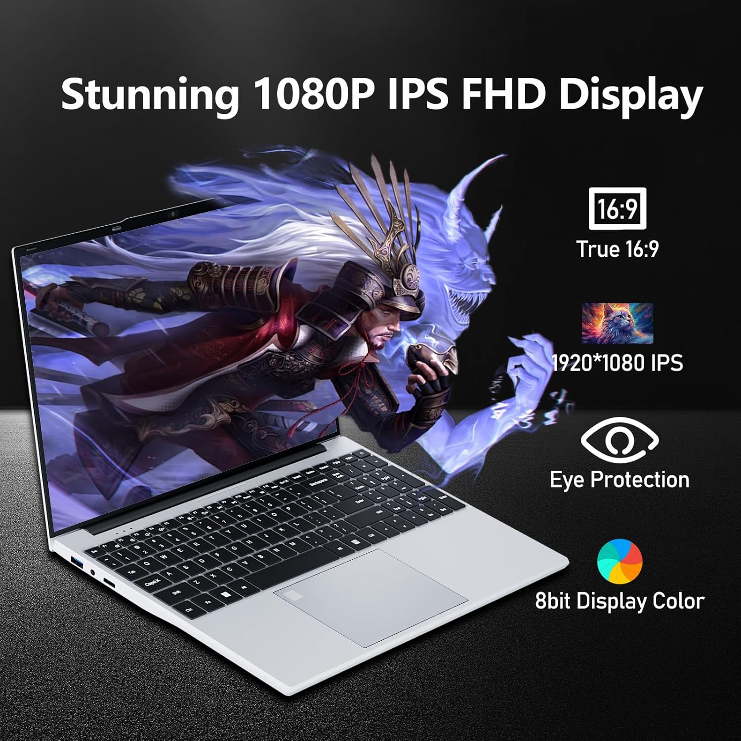 15.6 inch Laptops 16GB RAM DDR4 512GB SDD Portable Laptop Computer Cerelon N5095 Processor FHD 1920 * 1080 Laptop PC with Touch ID, WiFi5, BT4.2, USB 3.0,Traditional Laptops Computer