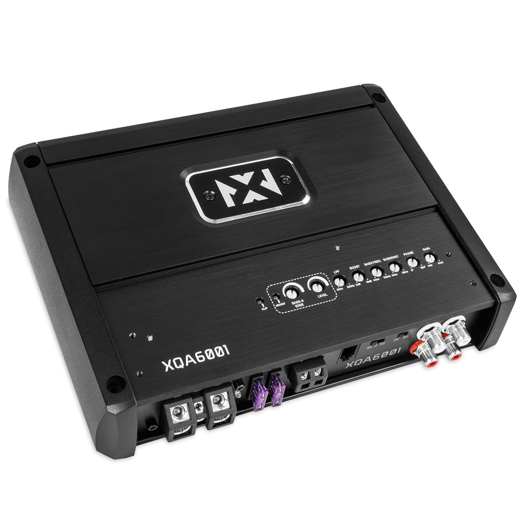 NVX XQA6001 600W RMS XQ-Series SQ Hi-Res Class D 1-Ohm Stable Monoblock Amplifier with X-Boost and Wired Bass Remote