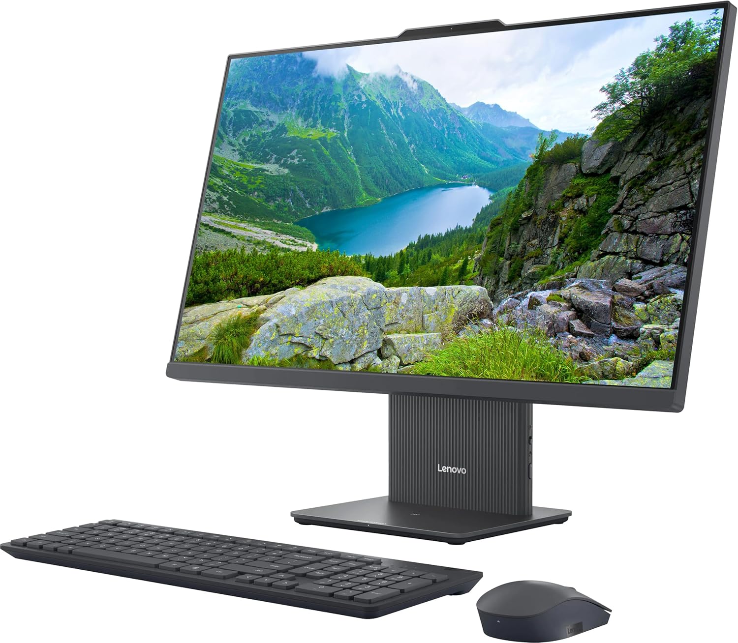 Lenovo IdeaCentre All-in-One Desktop Computer, 27" FHD Touchscreen, 6-core AMD Ryzen 5 8645HS, 16GB DDR5, 1TB SSD, Wi-Fi 6, HDMI in&Out, Wireless Charging Base, Wireless KB&Mouse, Windows 11 Home