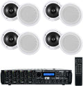 Rockville HC85 Bundle: (8) 8" 120W RMS/350W Peak Each 8 Ohm in-Ceiling Home Theater Speakers, Home Matrix 4 4-Zone 8-Channel 600W RMS (75W x 8) Multi-Room Receiver Amplifier, 9-Items