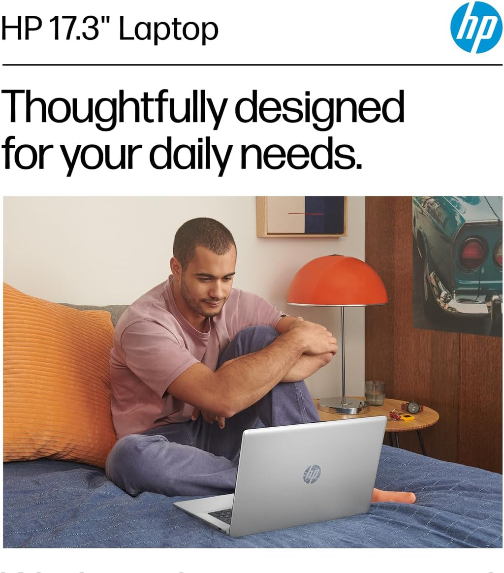 HP 17 Laptop (17.3" FHD Anti-Glare, AMD Ryzen 5 (> Intel i7-1165G7), 16GB RAM, 512GB SSD) for Business, Home, Student, Long Battery Life, Webcam, Fast Charge, HDMI, IST Hub, Win 11 Pro, Silver