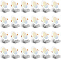Amico 24 Pack 6 Inch 5CCT Ultra-Thin LED Recessed Ceiling Light with Junction Box, 1050LM Brightness, Dimmable Canless Wafer Downlight, 12W, ETL&FCC