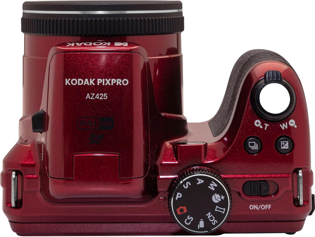 Kodak PIXPRO AZ425 Digital Camera + 32GB Memory Card + Camera Case (Black) + Battery + Charger + USB Card Reader + Table Tripod + Accessories (Red)
