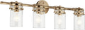 Kichler Brinley 4-Light Bathroom Vanity Light Fixture with Clear Glass in Champagne Bronze, Industrial Farmhouse Style for Mirror Lighting (32.5" x 10.25" x 6.75"), 45690CPZ