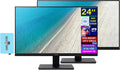 acer 24" FHD IPS Monitor with 4 ms Response Time, Anti-Glare, Adaptive Sync, Integrated Speakers, VESA Mount (100mm) & Dockztorm Hub, HDMI, Black Color (2-Pack)