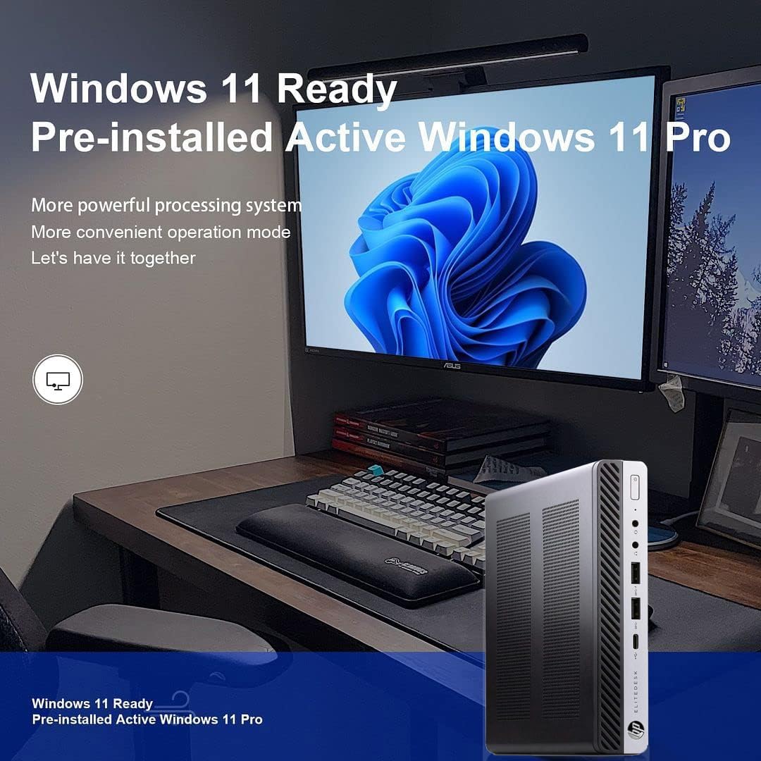 HP ProDesk 600 G3 Mini PC Desktop Computer, Intel Core i5-6500 (Quad Core) 8GB RAM 256GB PCIe Solid State Drive USB-C, Keyboard & Mouse, WiFi, BT, Windows 11 (Renewed)