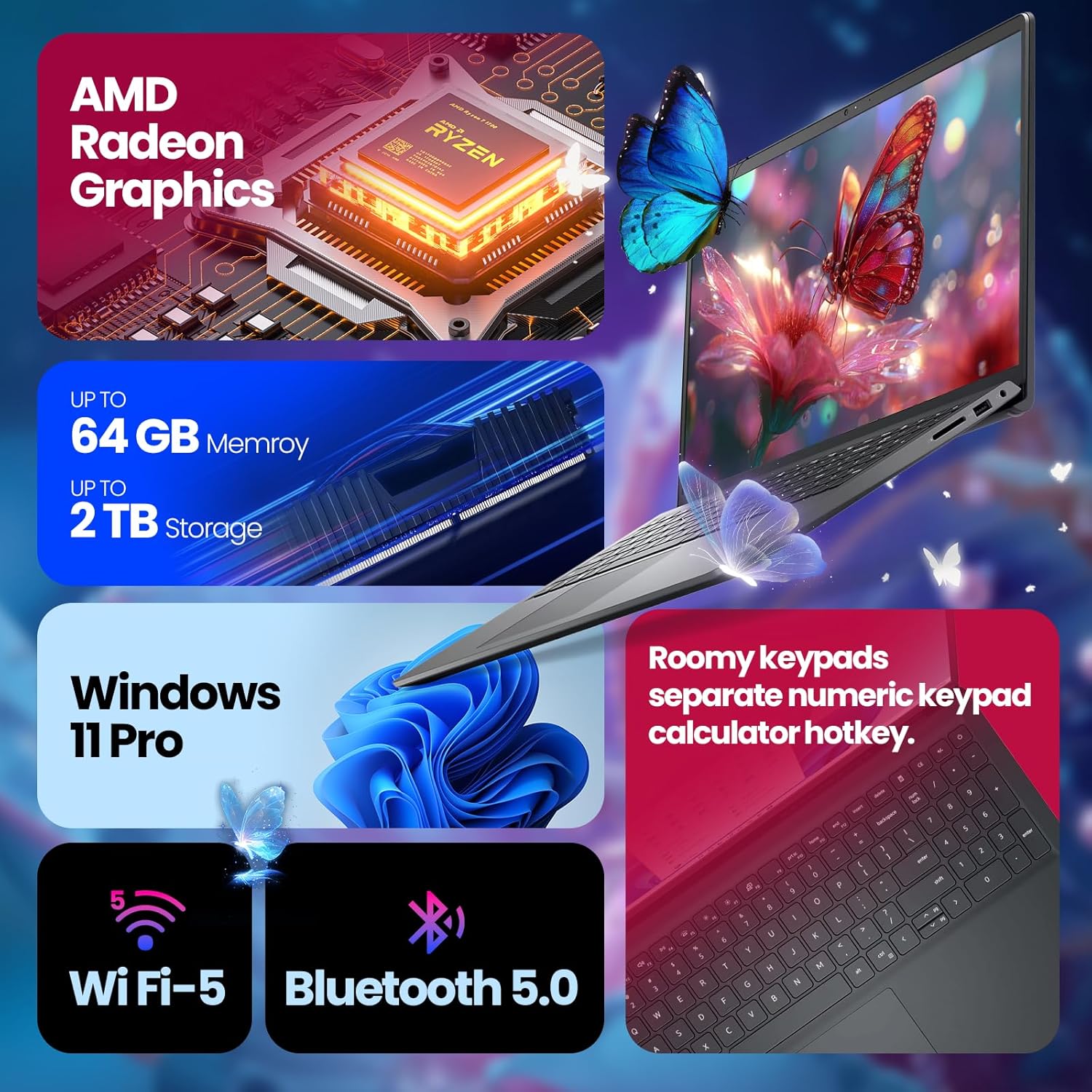 Dell 15 Touchscreen Laptop dc15255 for Business & Student, AMD R7 7730U(Beats Intel core i7-1355u), 16GB RAM 512GB SSD,15.6" FHD, Office 365 for the Web, Win11 Pro, 2026 New Model