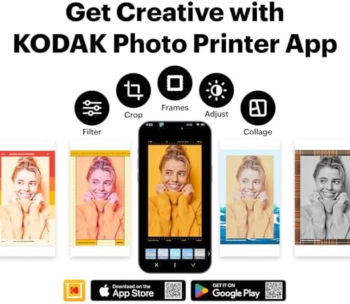 KODAK Dock Plus 4x6'' Photo Printer, 130 Sheets, Docking & Bluetooth Smartphone Printer for iPhone & Android, Instant Color Prints, 4PASS Dye Sublimation