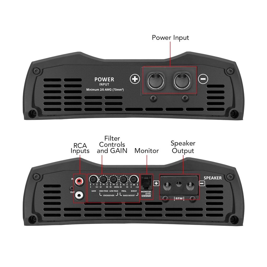 Taramps MD 5000.1 4 Ohms Stable, Car Audio Amplifier – 5000 Watts RMS Mono, Class D Mosfet Full Range, High Power Bass Boost Monoblock for Car Subwoofers, Speakers & Sound Systems