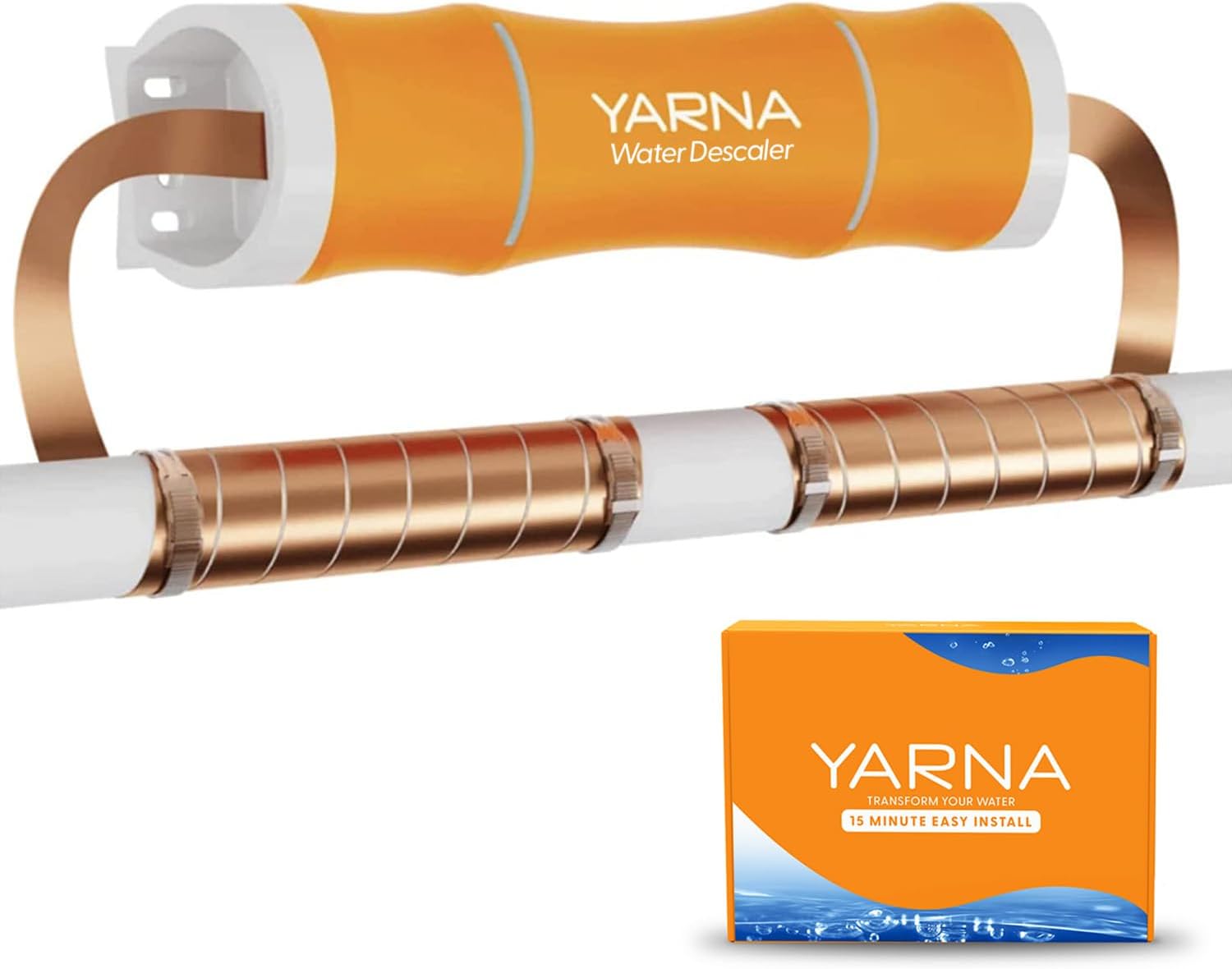 YARNA Capacitive Electronic Water Descaler Whole House Solution - No-Salt Softener System, Reduces Limescale Effects and Mineral Buildup, Compatible with Pipes Up to 1 Inch, Model CWD24
