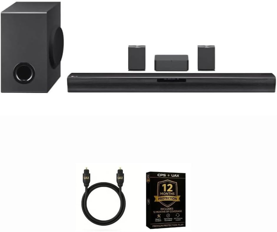 LG SQC4RKIT1 4.1 Channel Home Theatre Soundbar System, Wireless Subwoofer & Rear Speakers, Dolby Digital, Bluetooth