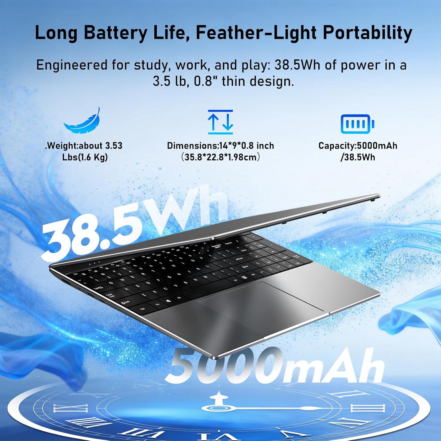 2026 Laptop Computer,15.6 Inch Windows 11 Pro Laptops with Microsoft Office,8GB RAM 256GB SSD,Intel Pentium Process,6H Battery,Mini HDMI,cam|Mic,Portable Thin for College Student Kids Business Work