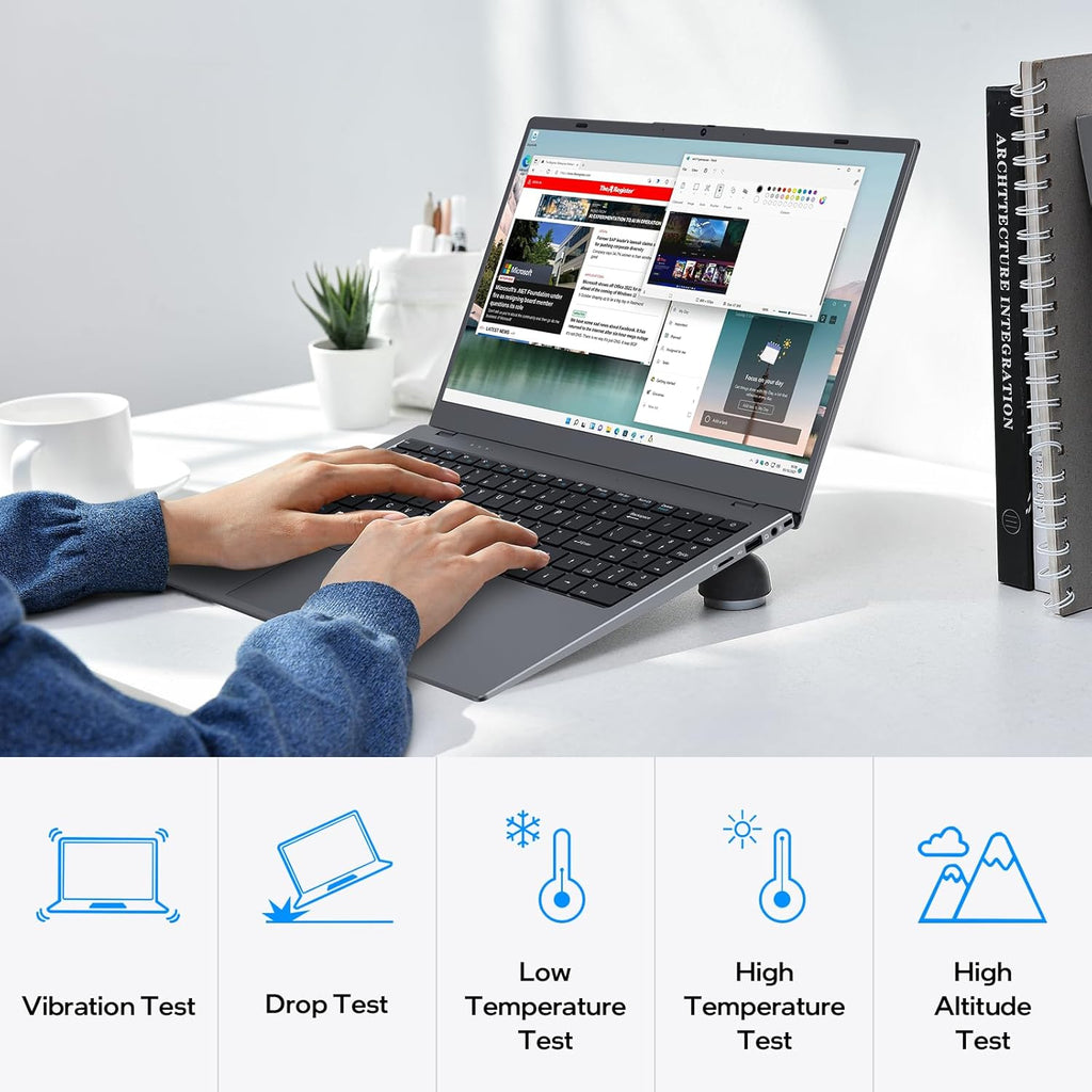 UOWAMOU 15.6 IPS-FHD-Laptop, 12GB LPDDR5 RAM 1TB NVMe SSD Laptop Quad Core N95 (up to 3.4GHz), Multi-Ports Lightweight Computer for Student-Home WiFi 5 BT5.0