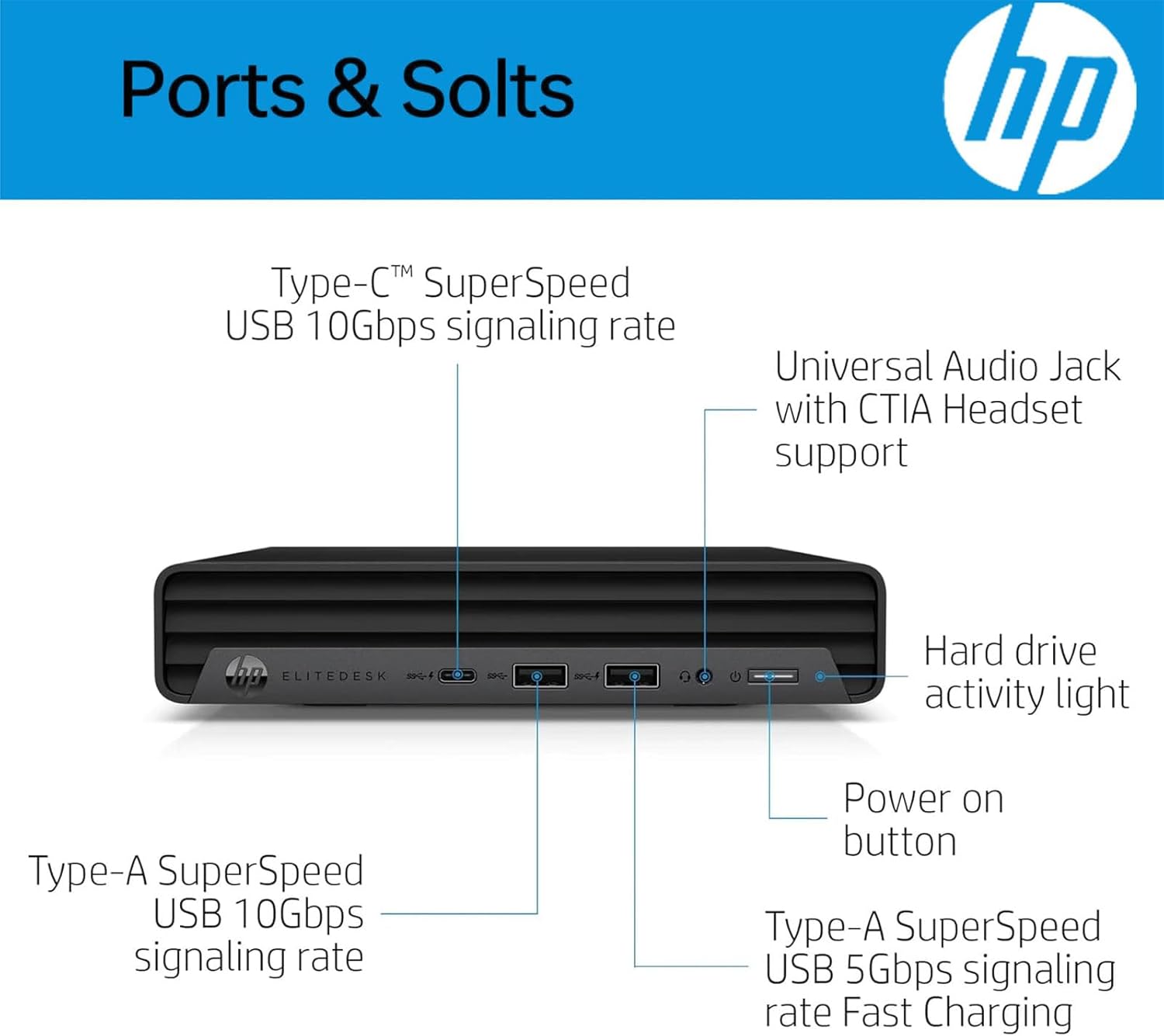 HP Mini PC, EliteDesk 800 G6 Mini Desktop Computer, Core i5-10500T 6Cores, 16GB RAM, 256GB SSD, Keyboard & Mouse, Wi-Fi, Windows 11 Pro(Renewed)