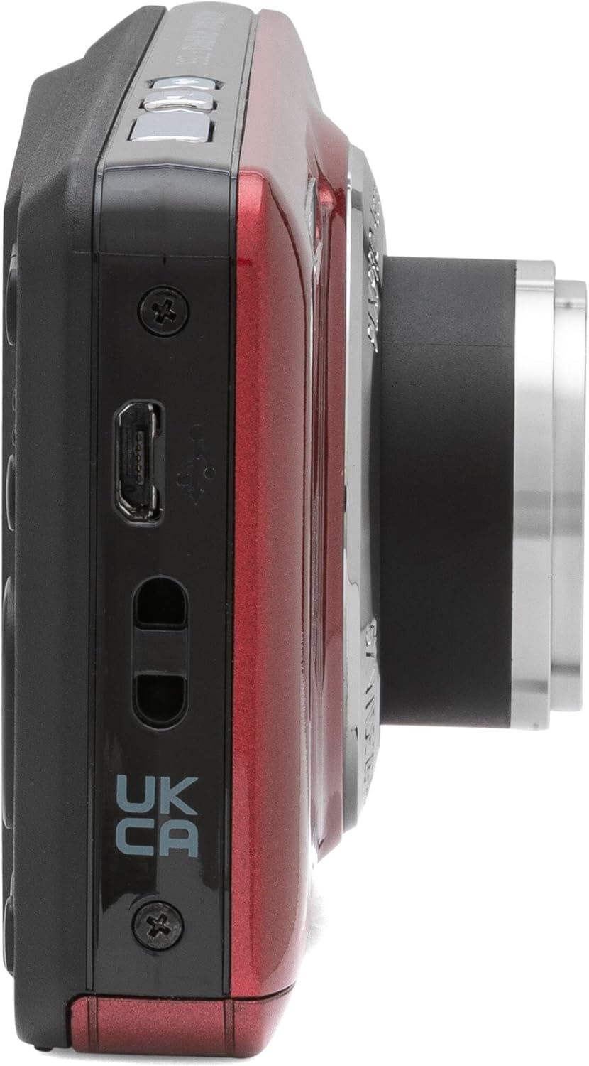 Kodak PIXPRO FZ55 Red 16MP Digital Camera 5X Optical Zoom 28mm Wide Angle 1080P Full HD Video 2.7" LCD Camera + 64GB Card and Reader + Case + Memory Wallet + Tripod + Cleaning Bundle