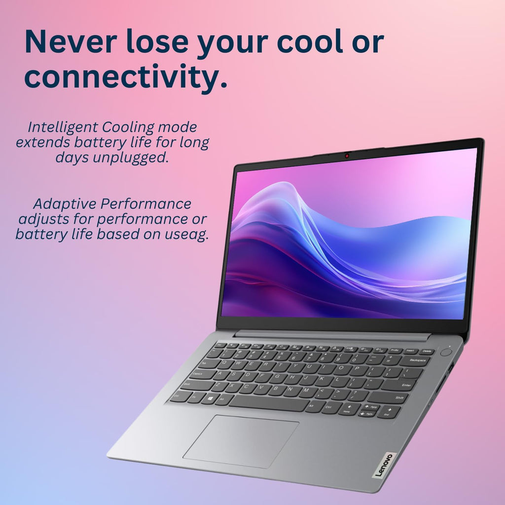 Lenovo IdeaPad 1 Laptop, 14"" HD Screen, Intel Celeron N4020, 4GB RAM, 128GB eMMC, Webcam, Wi-Fi 6, Windwos 11 Home, Grey, Gray (Renewed)