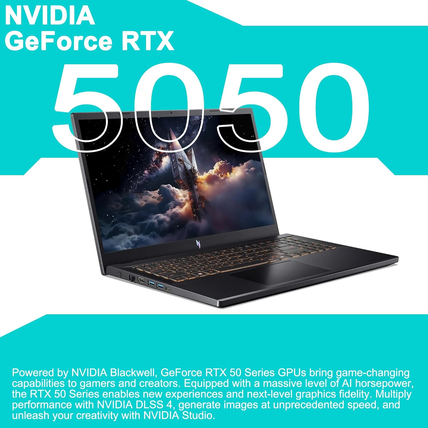 acer Nitro V 15 Gaming Laptop 15.6" FHD IPS 165Hz Intel 8-core i5-13420H 16GB DDR4 512GB SSD GeForce RTX 5050 GDDR7 DLSS4 (Up to 440 AI Tops) Backlit Thunderbolt WiFi6 Win11Pro ICP Hub
