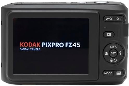KODAK Pixpro FZ45 Digital Camera Bundle, Includes: SanDisk 64GB SDXC Memory Card, Spare Batteries and Card Reader (4 Items) (Black)