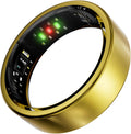 Titanium Smart Ring, Sleep & Activity Tracking Ring with Heart Rate, HRV, Stress Insights, 7-Day Battery Life, No Subscription, IP68 Waterproof, iOS & Android Compatible (Gold, 9)