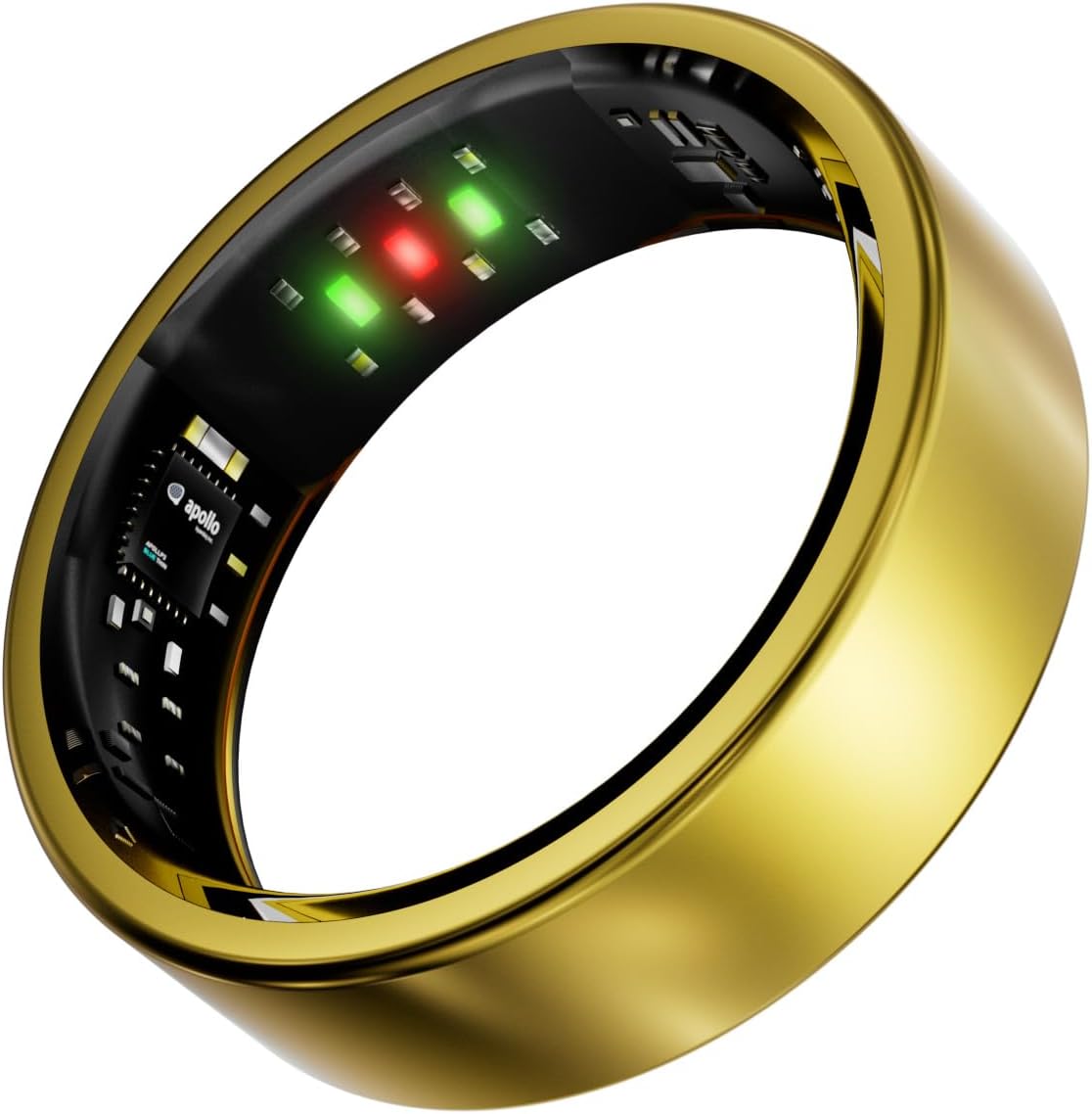 Titanium Smart Ring, Sleep & Activity Tracking Ring with Heart Rate, HRV, Stress Insights, 7-Day Battery Life, No Subscription, IP68 Waterproof, iOS & Android Compatible (Gold, 9)
