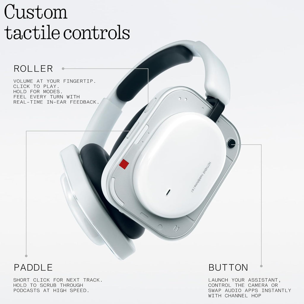 Nothing Headphone (a) 2026 New, Adaptive Active Noise Cancelling Headphones, Wireless Over Ear Bluetooth 5.4 ANC Headset with LDAC Hi-Res, 5 HD Mics Ultra Bass via APP, 135 Hours Playtime, Black