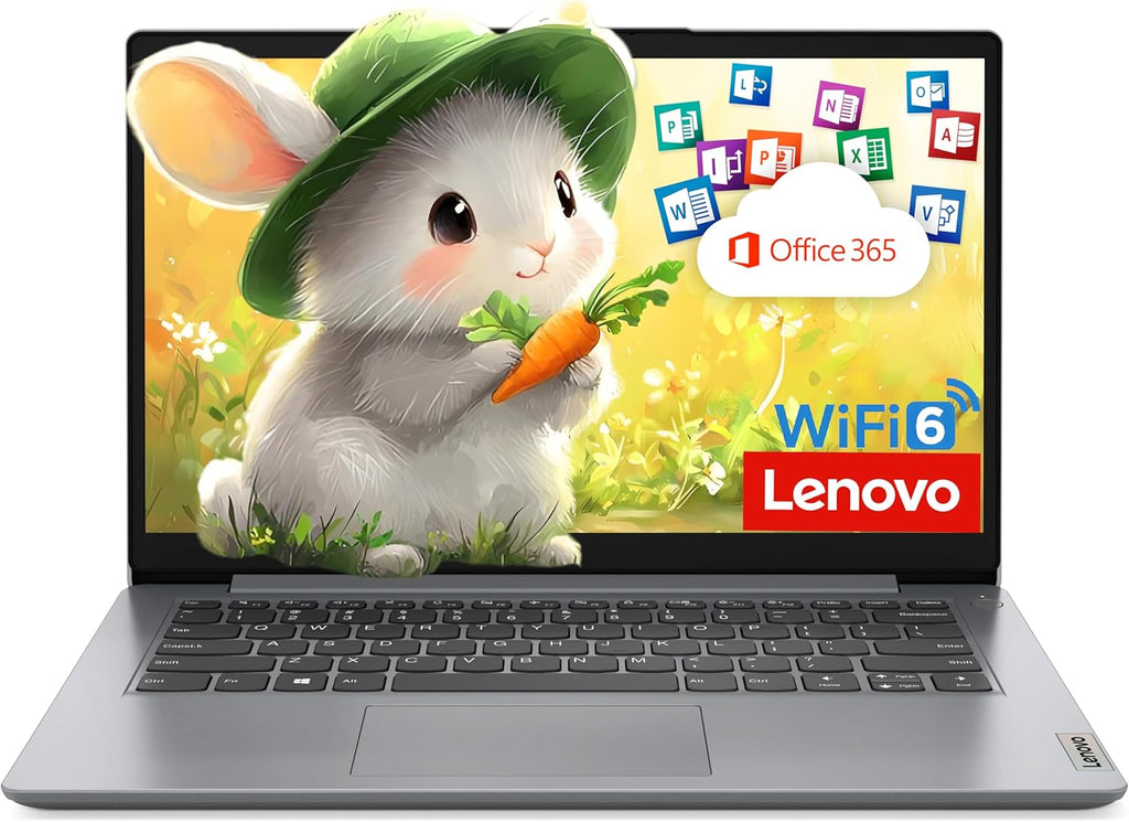 Lenovo Laptop Computer for Home and Office with Office 365, 14" HD Display, 8GB RAM, 128GB Storage, Intel Dual-Core, WiFi6, Bluetooth 5.2, USB-C, Portable Desgin, Long Battery, Windows 11 Home
