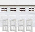 NeatiEase 4 Pcs Garage Door Windows, Replacement Vinyl Windows Inserts Kit with UV Resistant Resin Glass for Exterior Garage Doors (Cross Design)
