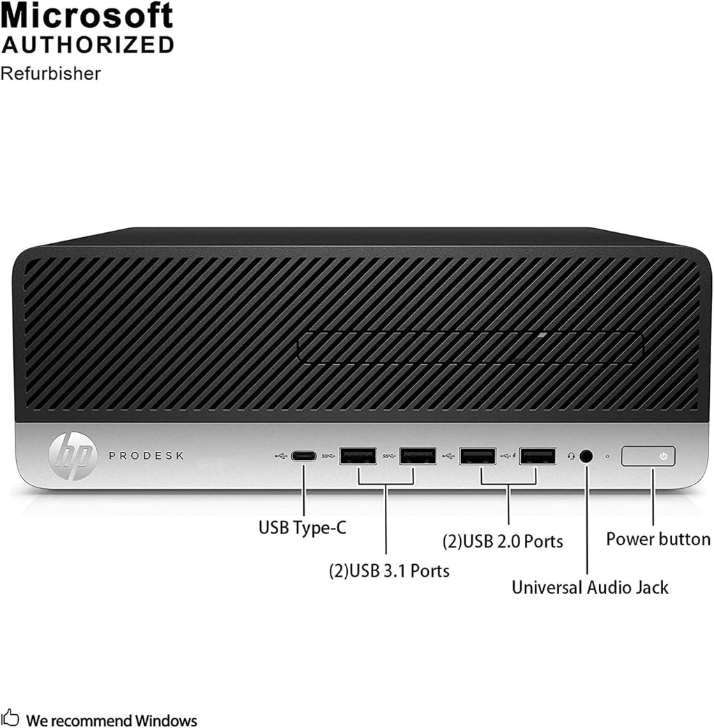 HP EliteDesk 800 G4 SFF Desktop, Windows 11 Pro Computer PC, Intel Core i5-8500, 8GB DDR4 RAM, 256GB SSD, DisplayPort, RJ-45, WiFi, Bluetooth (Renewed) Core i5 PC
