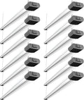 BBOUNDER 12 Pack Linkable LED Shop Light with Reflector, Super Bright 6500K Cool Daylight, 4400 LM, 4 FT, 48 Inch Integrated Fixture for Garage, 40W Equivalent 250W, Surface & Suspension Mount, Black