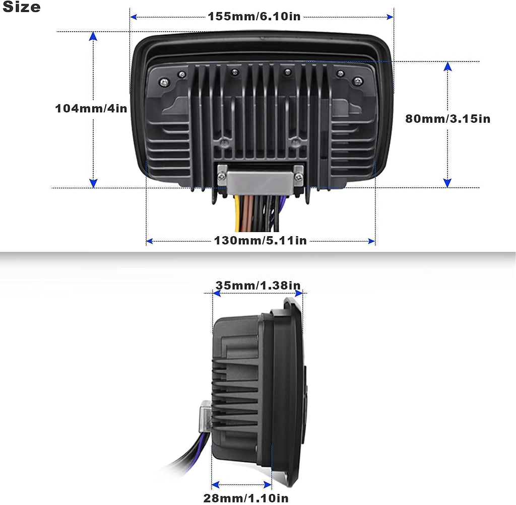 Boats Marine Radio Bluetooth and Speakers Audio System Package - Waterproof Marine Stereo Receiver+ 1 Pari 4 inches Black Speakers + Antenna for Boats ATV UTV Motorcycle 306.301B.056B