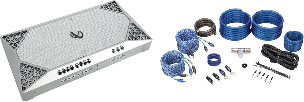 Audiosavings Bundle:(1) Infinity M704A 400w RMS 4 Channel Marine Amplifier Class D Boat Amp Bundle with (1) Rockville RWK42 4 Gauge 4 Chan Car Amp Wiring Installation Wire Kit (2) RCA's (Items 2)