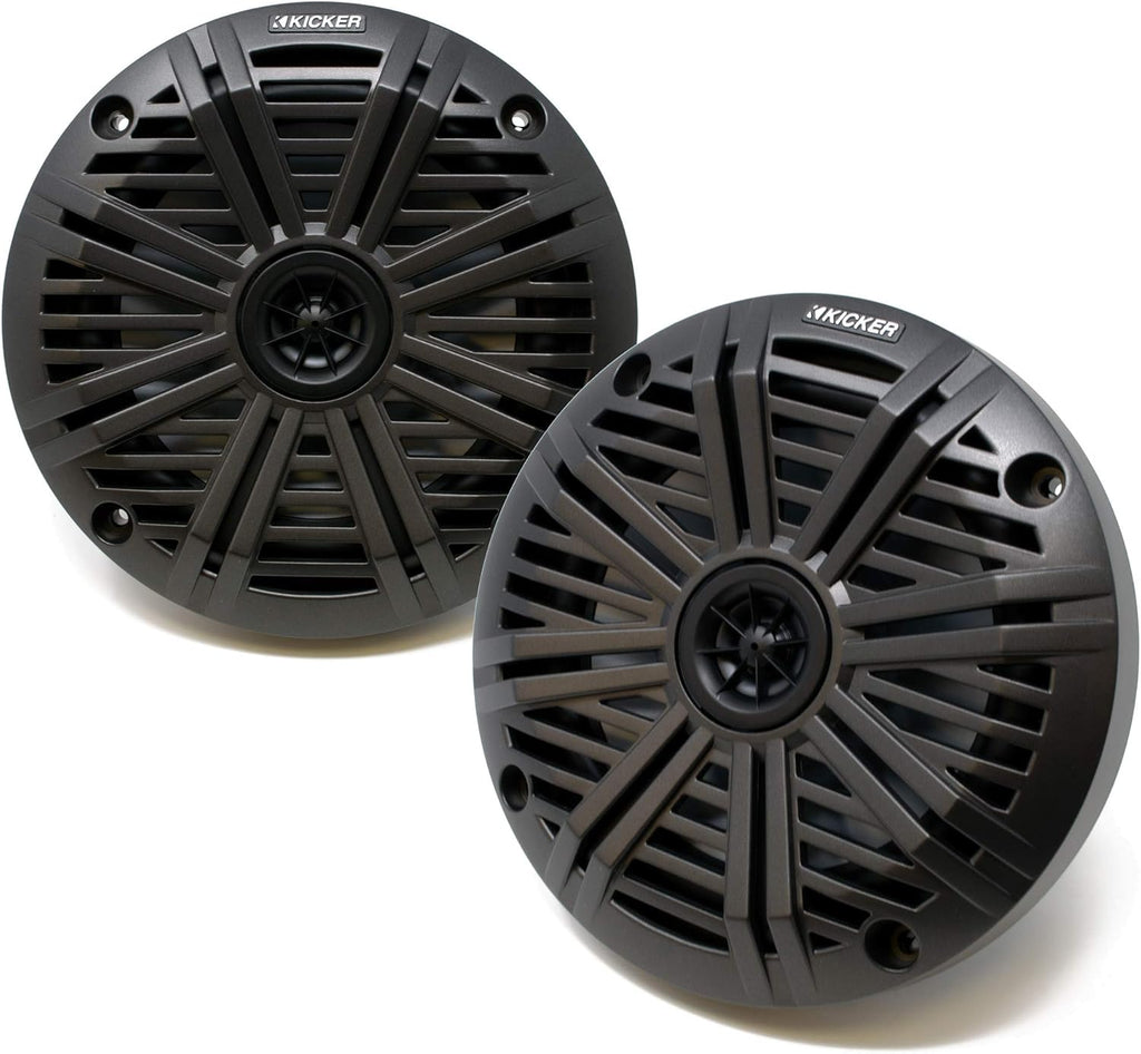 KICKER 6.5" Marine Speakers (2 Pair) Charcoal Salt Water Grills OEM Replacement Speakers