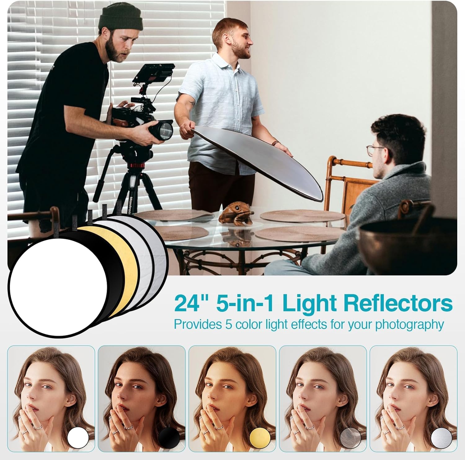 EMART 8.5 x 10 ft Backdrop Support System, Professional Photography Lighting Kit with 5500K 50W LED, 6 * 9ft Backdrop *3, Reflector,Umbrellas&Softbox Lighting Kit for Studio, Portrait, Video Shooting