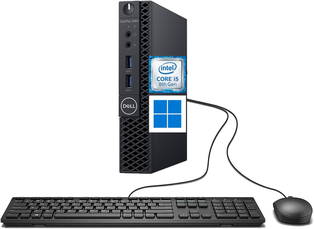 Dell OptiPlex 3060 Mini Desktop, Windows 11 Pro Micro PC Computer, Intel Core i5-8500T, 256GB SSD, 8GB RAM, WiFi, Bluetooth, LAN/RJ-45 (Renewed)