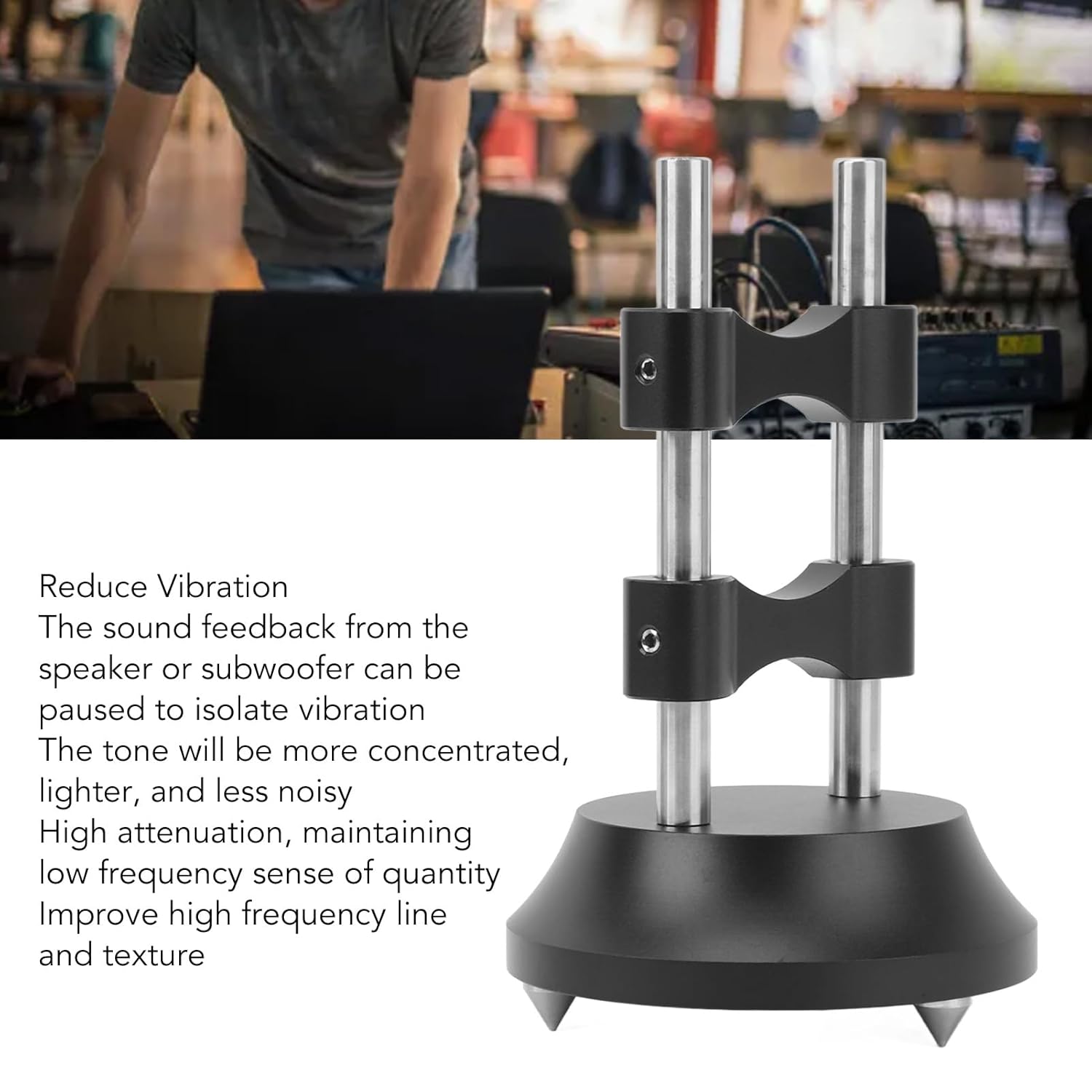 HiFi Cable Lifting Stand, Aluminum Alloy Vibration Isolation Cable Organizer Rack, Anti-Slip Wire Lift for Speaker, Amplifier, CD and DVD Player
