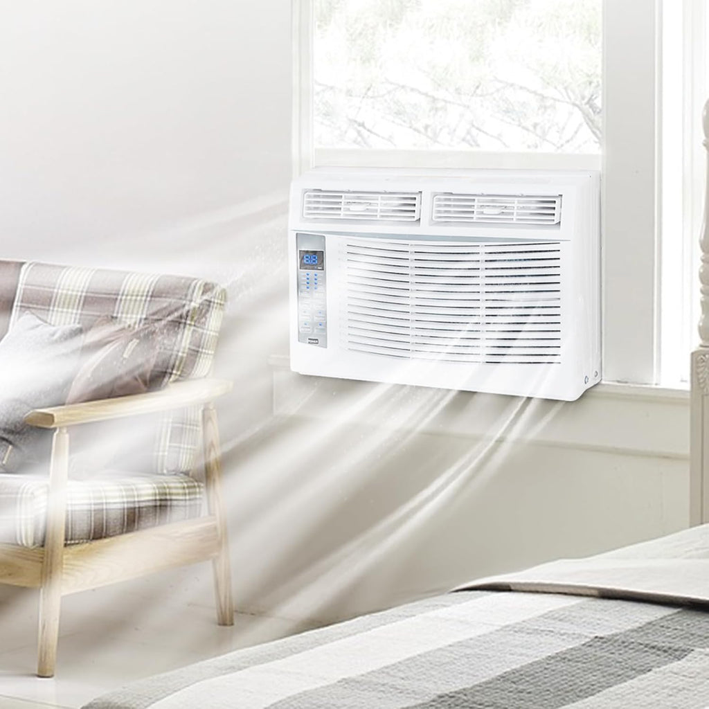 WiFi Enabled 6,000 BTU Window Air Conditioner, Smart Window AC Unit with Remote, Energy Saving, Easy Install Kit, Cools up to 250 Square Feet
