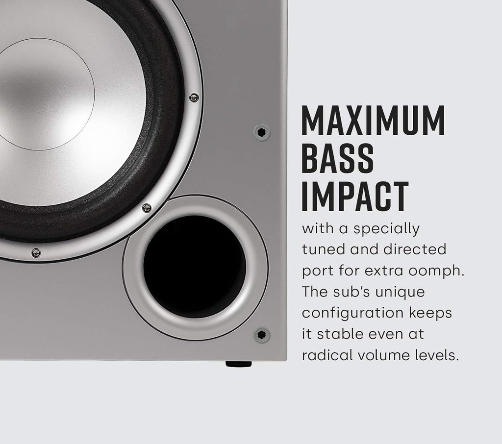 Polk Audio PSW10 10" Powered Subwoofer Home Audio – Power Port Tech, Up to 100 Watts, Big Bass in Compact Design, Easy Setup with Home Theater, Timbre-Matched with Monitor & T-Series Polk Speakers