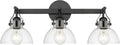 ML Lighting | 24103-MB | Indoor 3 Light Vanity in Matte Black with Clear Glass Shade | Elegant and Versatile Design for Any Bathroom