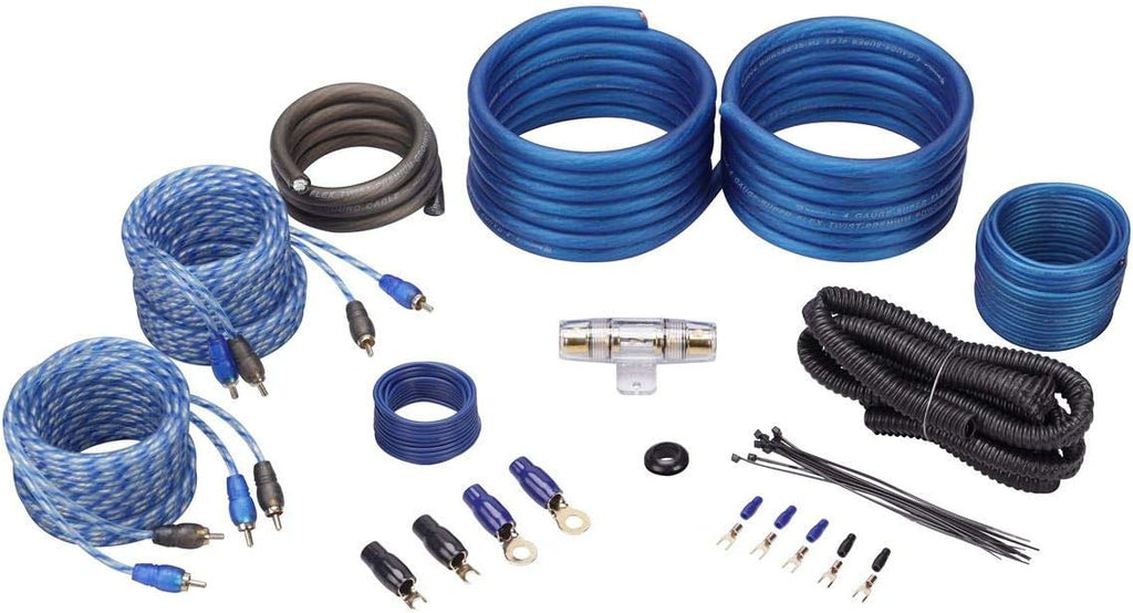 Audiosavings Bundle:(1) Infinity M704A 400w RMS 4 Channel Marine Amplifier Class D Boat Amp Bundle with (1) Rockville RWK42 4 Gauge 4 Chan Car Amp Wiring Installation Wire Kit (2) RCA's (Items 2)