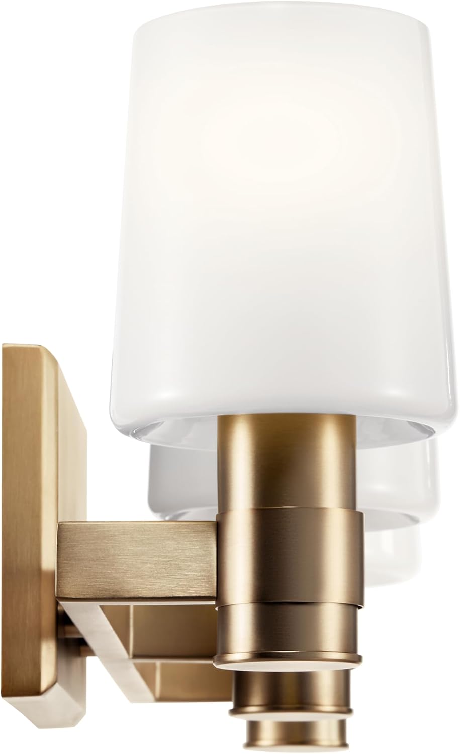 Kichler Adani 3-Light Vanity Light Fixture, Modern Bathroom Vanity Lighting with Opal Glass in Champagne Bronze for Bathroom or Powder Room Wall Mount (8.25" x 24"), 55176CPZ