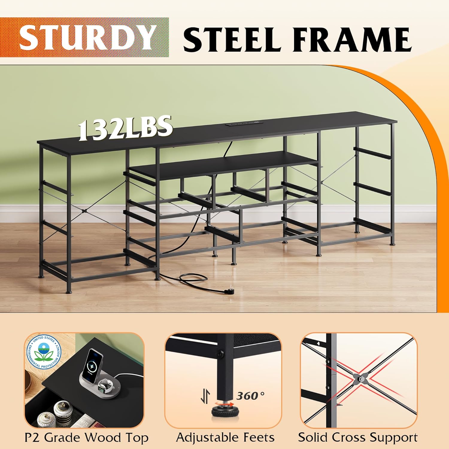 WLIVE 75.5" TV Stand for 65, 75, 80, 85 Inch TV, Dresser for Bedroom with Power Outlets & LED Lights, 11 Drawer Fabric Dresser with Open Shelves, Entertainment Center with Storage, Black