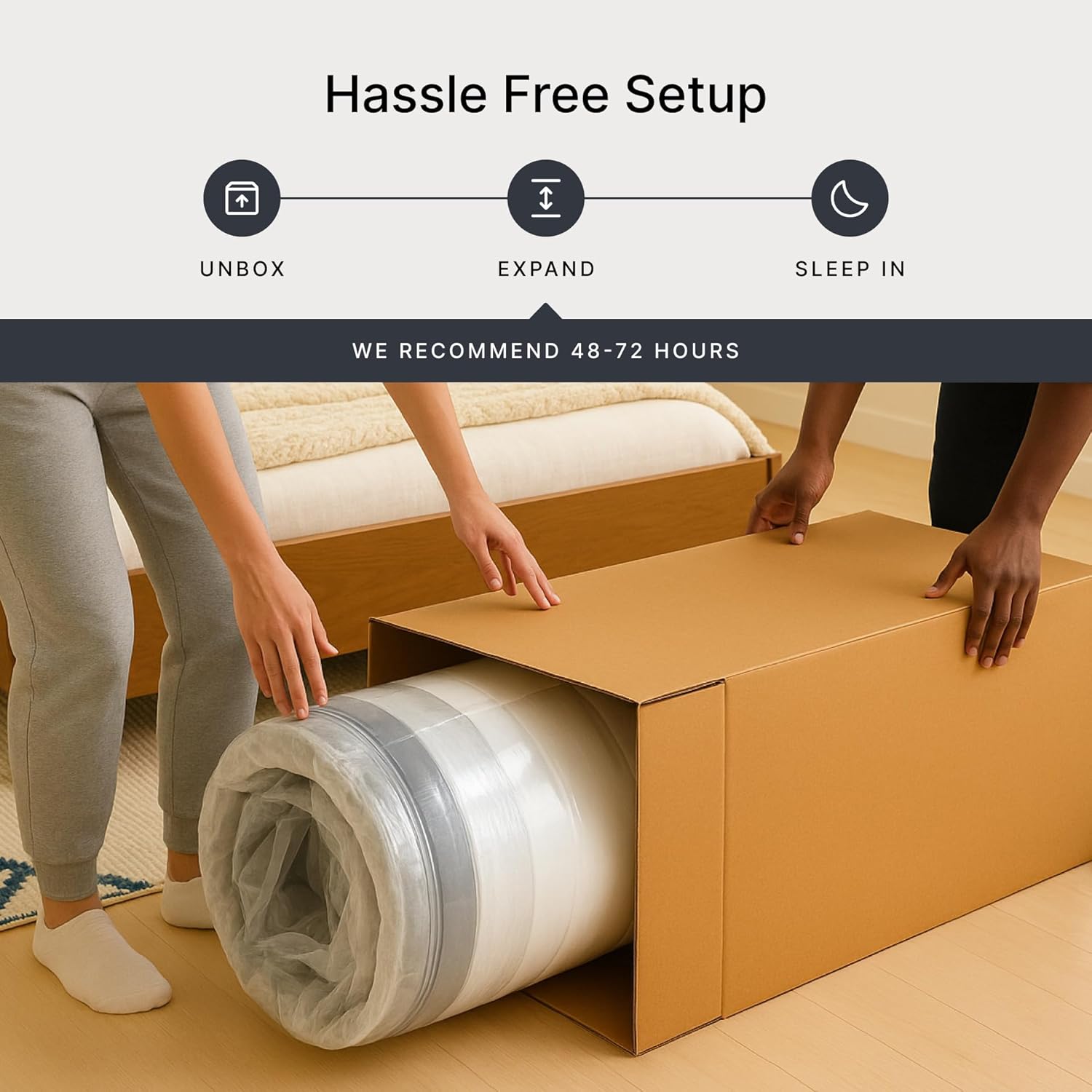 Signature Design by Ashley Chime 12 Memory Foam Mattress, Medium Firm Contouring Support, Thick Memory Foam for Pressure Relief, Mattress in a Box, Queen Size