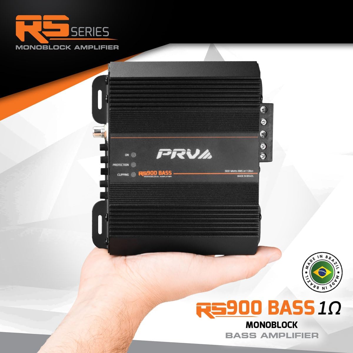 PRV AUDIO 900 Watts Mono Subwoofer Car Audio Amplifier RS900 BASS 1 Ohm – 12 Volts Monoblock Class D Amp, Built-in Crossover & Bass Boost with High Level Inputs